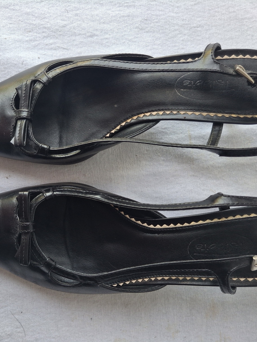 Talbots Black Slingback Heels with Bow Accent